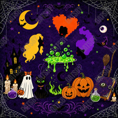 Gatsby Cute Witch Sisters Photography Party Backdrop GB_01329