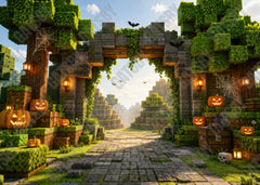 Gatsby Pixel Halloween Gateway Photography Party Backdrop GB_01337