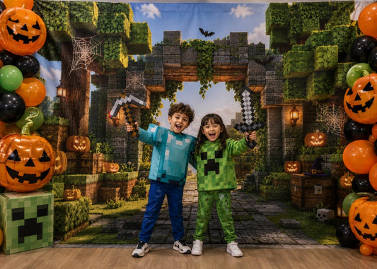 Gatsby Pixel Halloween Gateway Photography Party Backdrop GB_01337