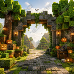 Gatsby Pixel Halloween Gateway Photography Party Backdrop GB_01337