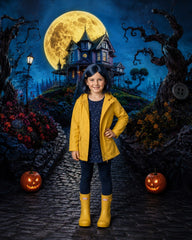 Gatsby Whimsical Moonlit House Photography Party Backdrop GB_01338