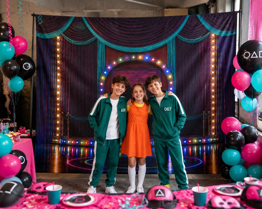 Gatsby Neon Game Arena Photography Party Backdrop GB_01341