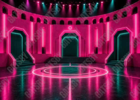 Gatsby Neon Survival Arena Photography Party Backdrop GB_01342