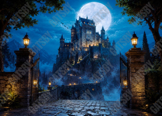 Gatsby Haunted Vampire Castle Photography Party Backdrop GB_01343