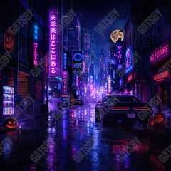 Gatsby Neon Cyber City Photography Party Backdrop GB_01344