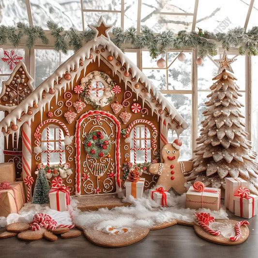 Gatsby Gingerbread Cottage Photography Backdrop Gbsx-00574