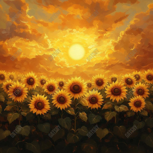 Gatsby Golden Sunflowers Field Photography Backdrop Gbsx-01162