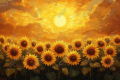 Gatsby Golden Sunflowers Field Photography Backdrop Gbsx-01162