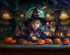 Halloween Witches Brewing Kitchen Backdrop