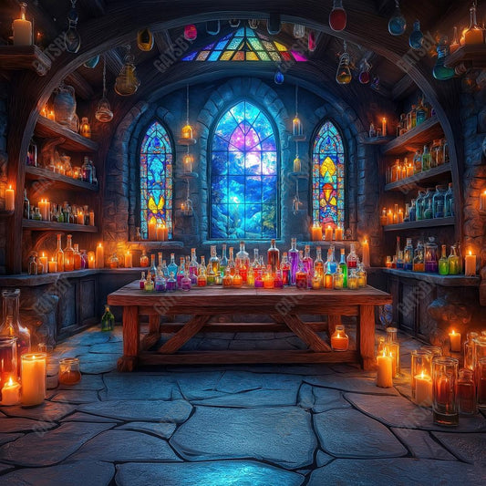 Gatsby Halloween Mystic Potion Witch Laboratory Photography Backdrop Gbsx-01078