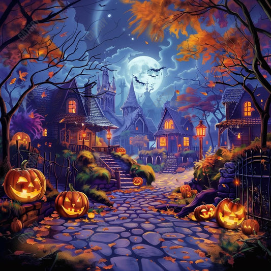 Gatsby Halloween Spooky Town Photography Backdrop Gbsx-00556