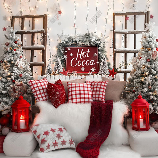 Gatsby Hot Cocoa Bar Bed Photography Backdrop Gbsx-00324
