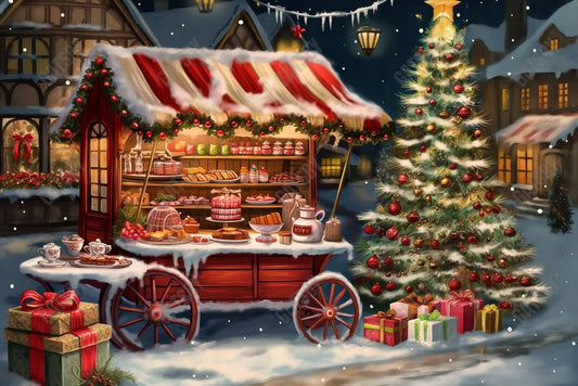 Gatsby Hot Cocoa Cart Photography Backdrop GBSX-00113