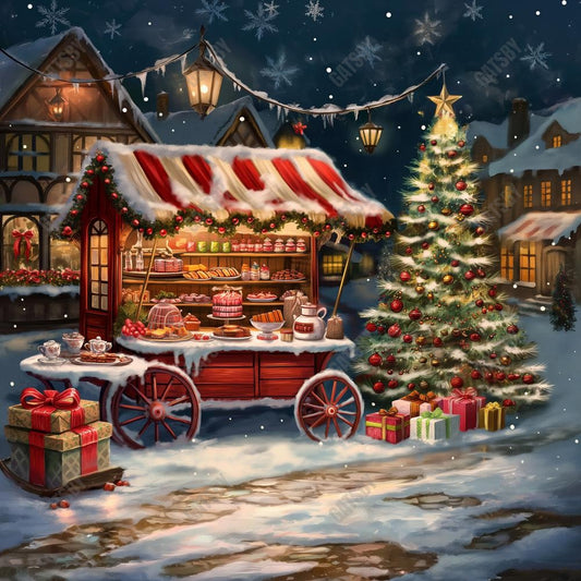 Gatsby Hot Cocoa Cart Photography Backdrop GBSX-00113