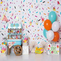 Ice Cream Cake Smash Photography Backdrop GBSX-99797