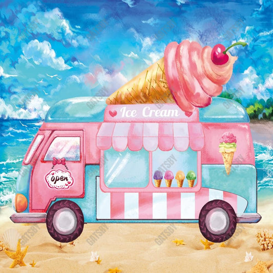 Ice Cream Truck Photography Backdrop GBSX-99800