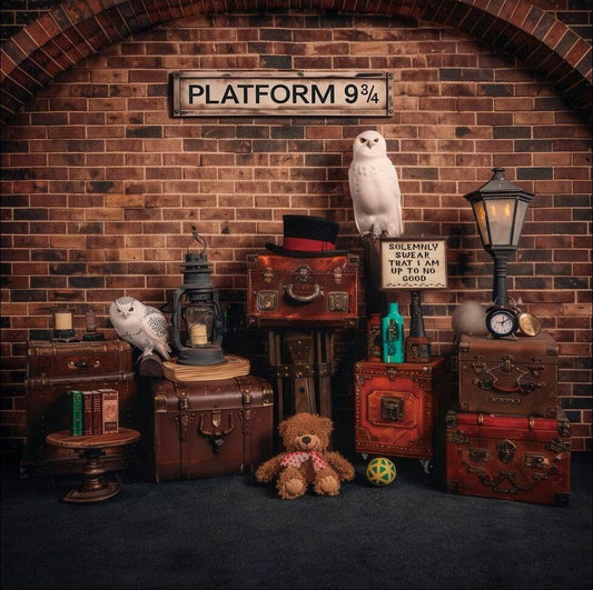 Magic Wizard Train Station Platform Backdrop