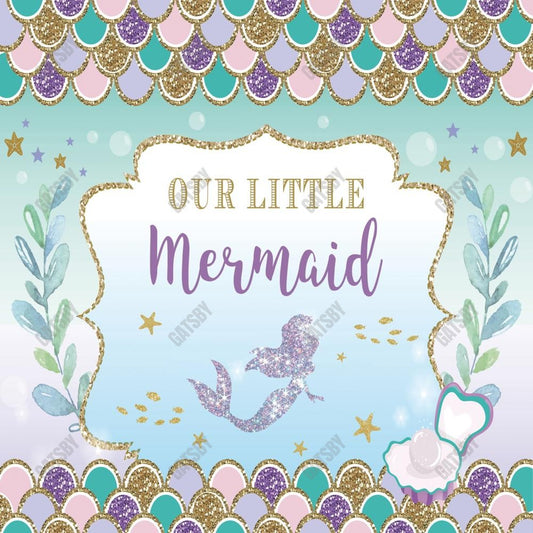 Gatsby Mermaid Baby Shower Photography Backdrop Gbsx-00355