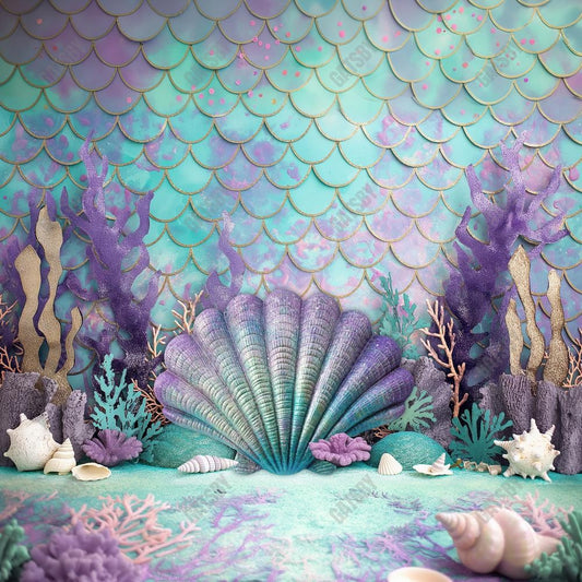 Gatsby Mermaid Cake Smash Photography Backdrop GBSX-00087