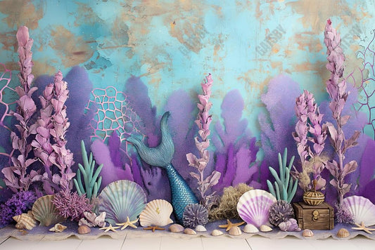 Gatsby Mermaid Cake Smash Photography Backdrop GBSX-00088