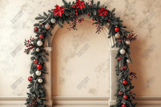 Gatsby Merry Christmas Arched Wall Photography Backdrop Gbsx-01109