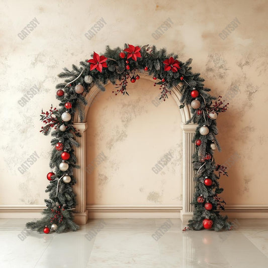 Gatsby Merry Christmas Arched Wall Photography Backdrop Gbsx-01109