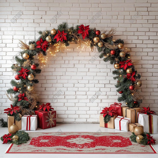 Gatsby Merry Christmas Arched Wall Photography Backdrop Gbsx-01110