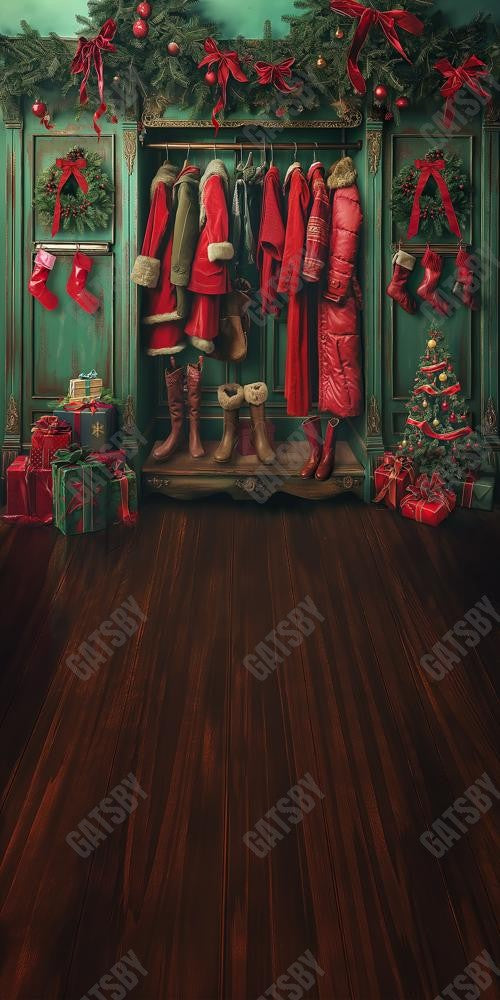 Gatsby Merry Christmas Closet Photography Backdrop Gbsx-00330