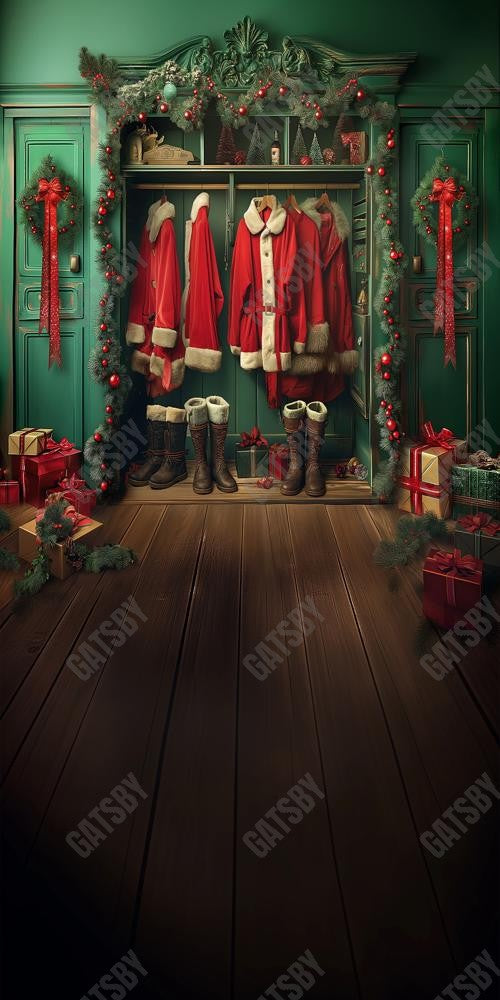 Gatsby Merry Christmas Closet Photography Backdrop Gbsx-00331