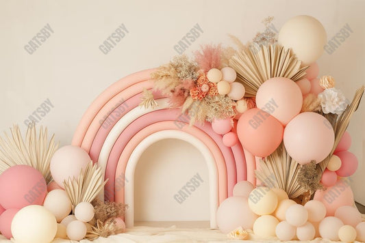 Gatsby Pink Boho Rainbow Arch Photography Backdrop Gbsx-00449