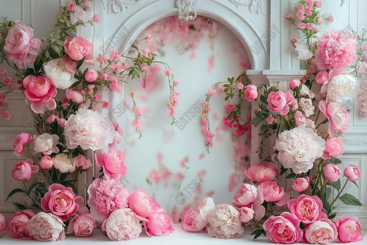 Gatsby Pink Floral Arch Photography Backdrop GBSX-00030