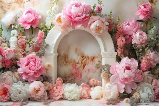 Gatsby Pink Floral Arch Photography Backdrop GBSX-00031