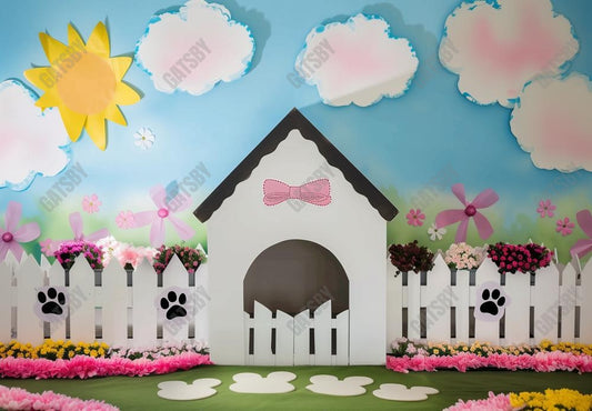 Pink Pet House Photography Backdrop GBSX-99862