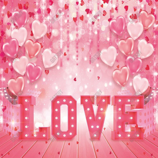 Gatsby Pink Valentine Love Heart Balloons Photography Backdrop Gbsx-01269