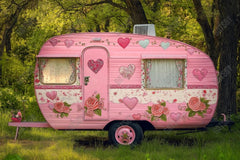 Gatsby Pink Vintage Camper Photography Backdrop Gbsx-01396