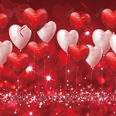 Gatsby Red And Pink Bokeh Heart Balloons Photography Backdrop Gbsx-01274