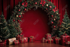 Gatsby Red Christmas Archway Curtain Photography Backdrop Gbsx-01111