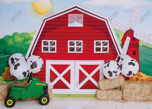 Red Farm Barn Photography Backdrop GBSX-99882