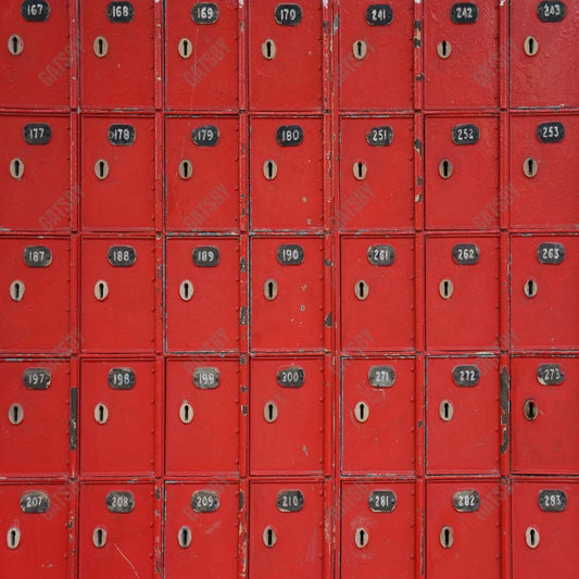 Gatsby Red School Locker Photography Backdrop Gbsx-00521