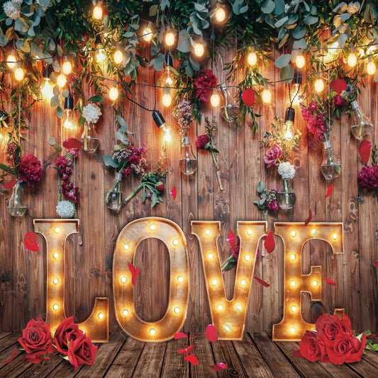 Gatsby Rustic Wooden Love Photography Backdrop Gbsx-01258