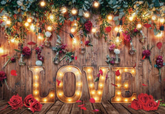 Gatsby Rustic Wooden Love Photography Backdrop Gbsx-01258