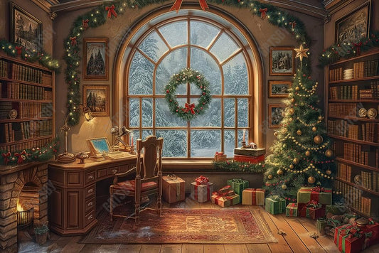 Gatsby Santa Winter Cabin Photography Backdrop Gbsx-00198