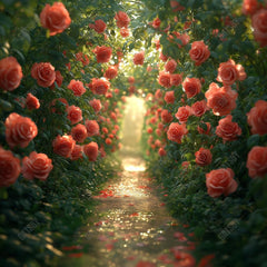 Gatsby Spring Pink Arched Floral Path Photography Backdrop Gbsx-01389