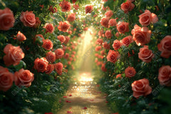 Gatsby Spring Pink Arched Floral Path Photography Backdrop Gbsx-01389