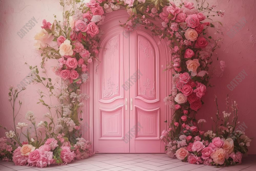 Gatsby Spring Pretty Pink Flower Door Photography Backdrop Gbsx-01345 ...