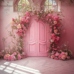 Gatsby Spring Pretty Pink Flower Door Photography Backdrop Gbsx-01345