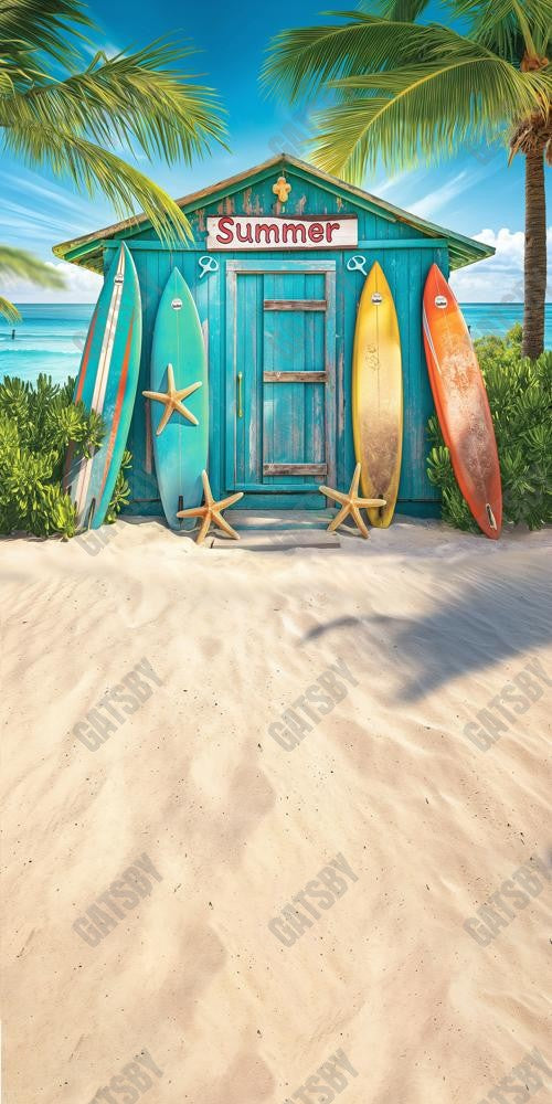 Gatsby Summer Surfboard Shop Photography Backdrop Gbsx-00357
