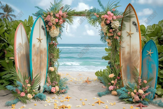 Summer Tropical Flower Arch Photography Backdrop GBSX-99932