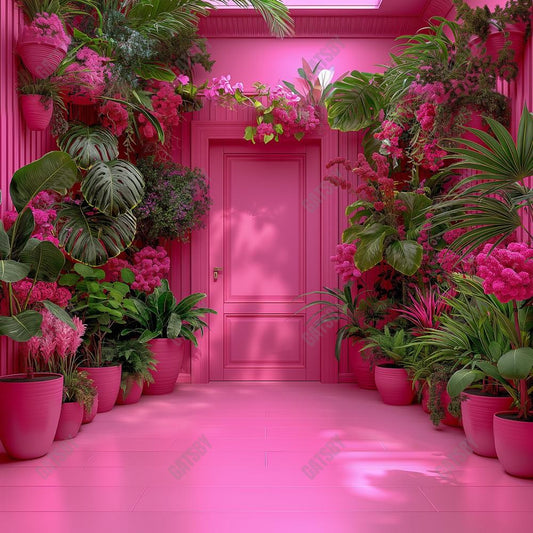 Gatsby Tropical Hot Pink Door Photography Backdrop Gbsx-00314