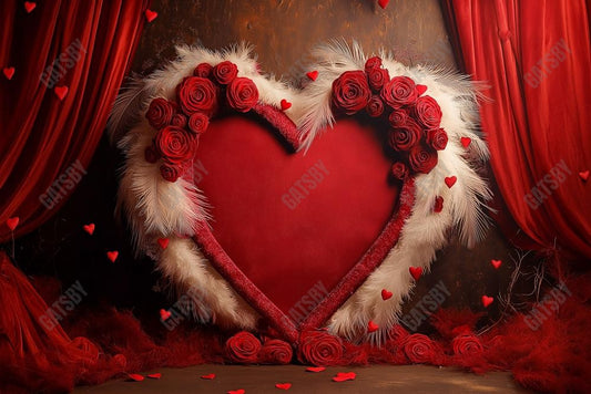 Gatsby Valentine Boho Love Heart Curtain Photography Backdrop Gbsx-01369